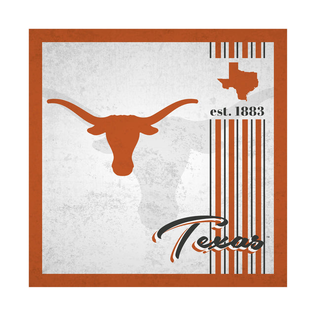 Letrero de madera de 10 x 10 de Texas Longhorns con diseño de álbum