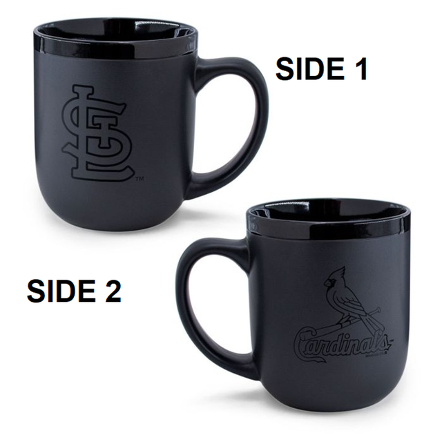 Taza de café de los St. Louis Cardinals, 17 oz, color negro mate