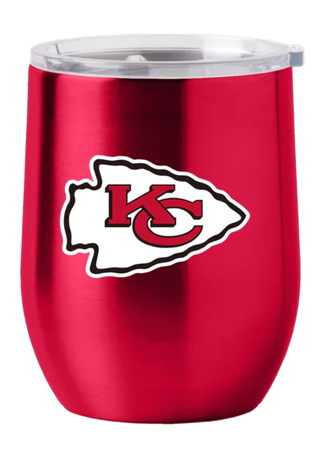 Vaso de viaje curvo de acero inoxidable de 16 oz de los Kansas City Chiefs