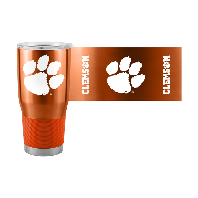 Vaso de viaje Clemson Tigers de acero inoxidable de 30 oz