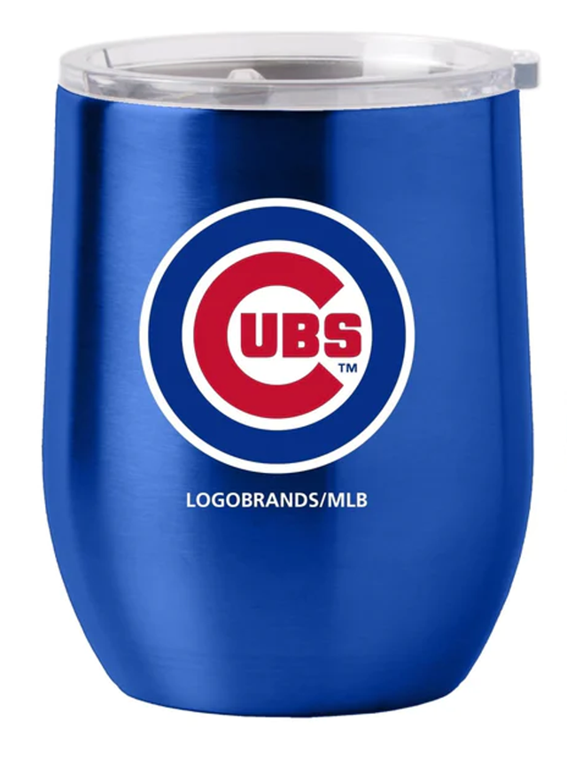 Vaso de viaje de acero inoxidable curvo de 16 oz de los Chicago Cubs