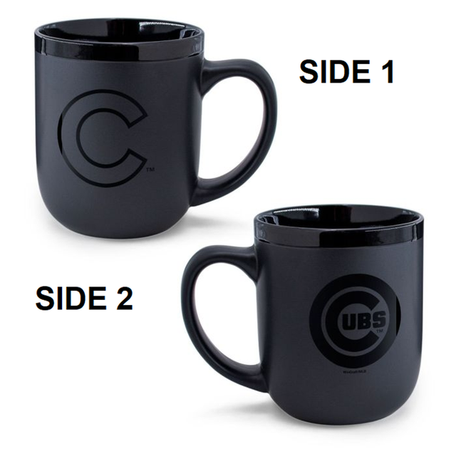 Taza de café de los Chicago Cubs, 17 oz, color negro mate