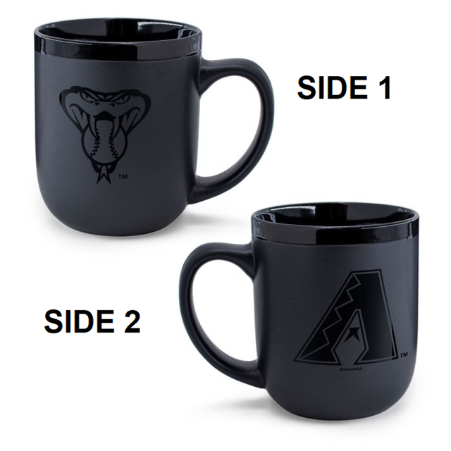 Taza de café de los Arizona Diamondbacks, 17 oz, color negro mate