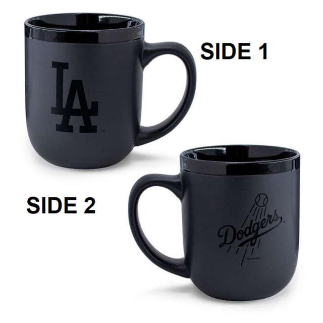 Taza de café de Los Angeles Dodgers, 17 oz, color negro mate