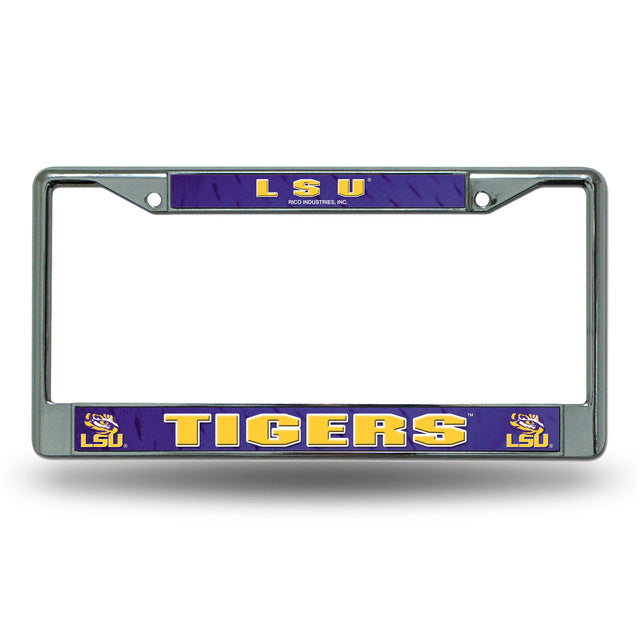 Marco para matrícula de LSU Tigers con inserto impreso cromado