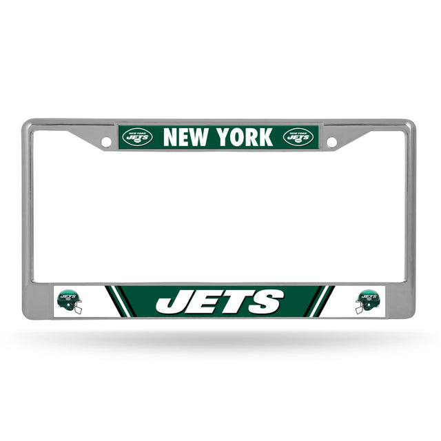 Marco para matrícula de los New York Jets con inserto impreso en cromo