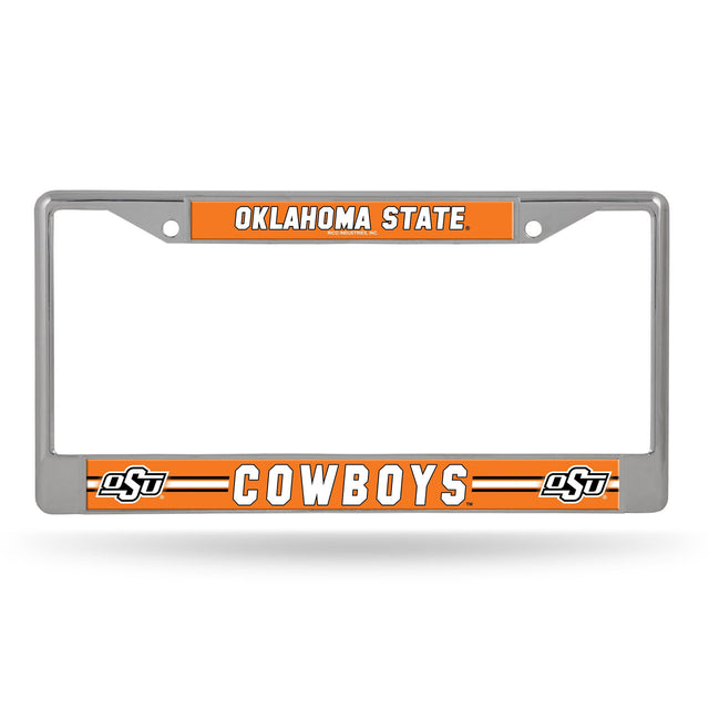 Oklahoma State Cowboys License Plate Frame Chrome Printed Insert