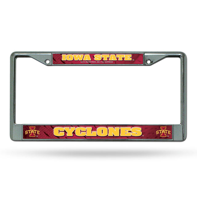 Marco para matrícula de Iowa State Cyclones con inserción impresa cromada