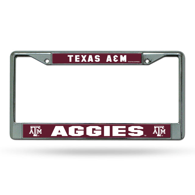 Marco para matrícula de Texas A&amp;M Aggies con inserto cromado impreso