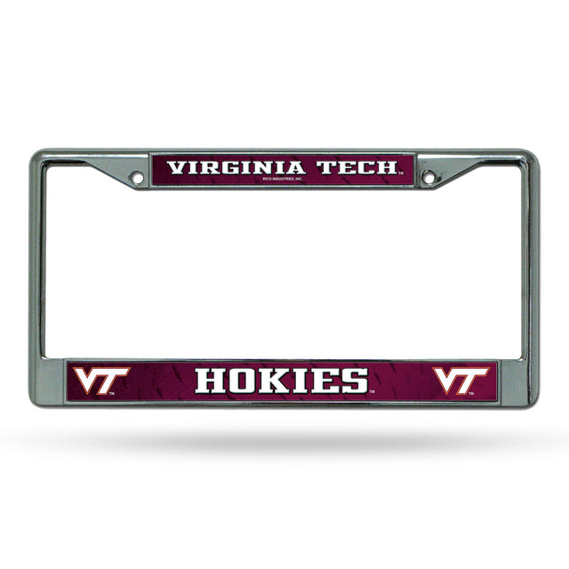 Marco para matrícula de Virginia Tech Hokies con inserto cromado impreso