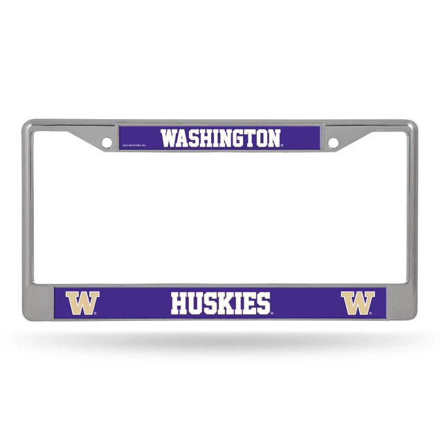 Washington Huskies License Plate Frame Chrome Printed Insert