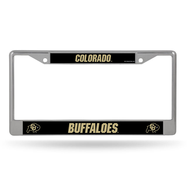 Marco para matrícula de los Colorado Buffaloes con inserción impresa cromada