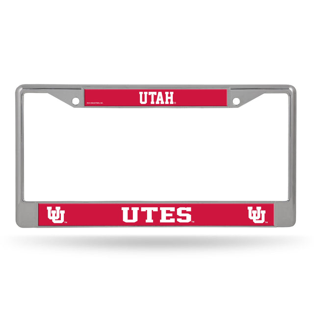 Utah Utes License Plate Frame Chrome Printed Insert