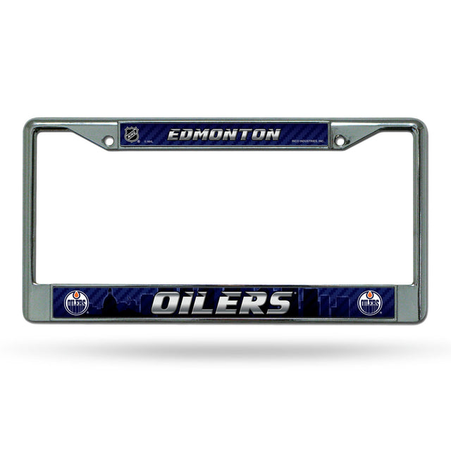 Edmonton Oilers License Plate Frame Chrome Printed Insert