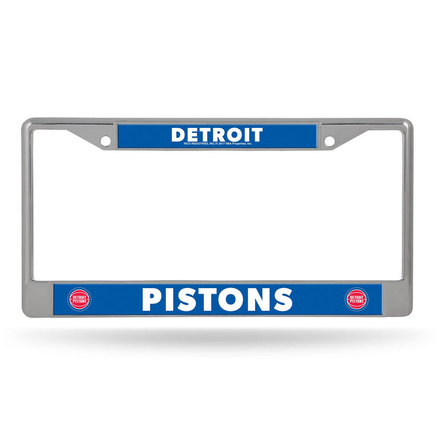 Detroit Pistons License Plate Frame Chrome Printed Insert