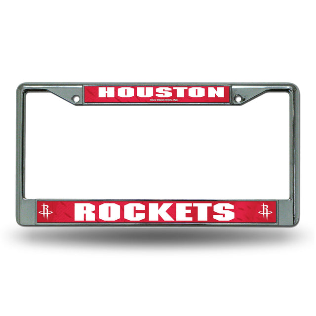 Houston Rockets License Plate Frame Chrome Printed Insert