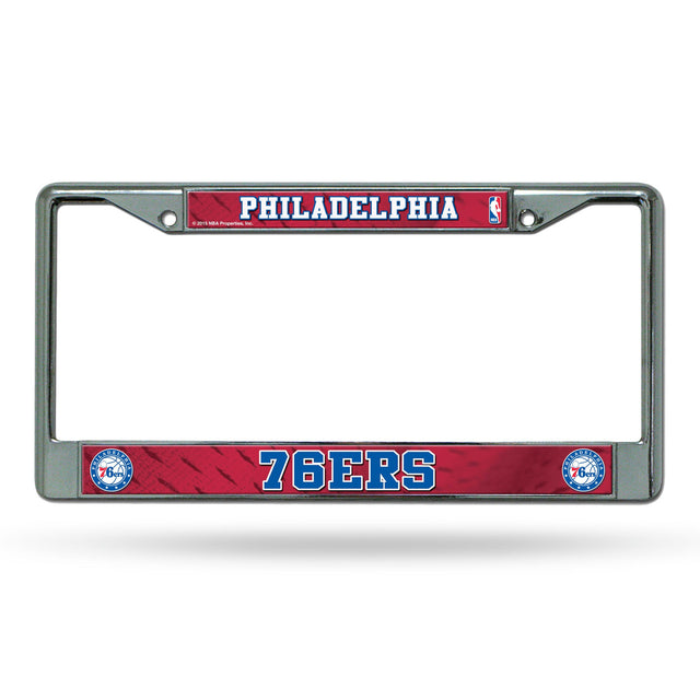 Philadelphia 76ers License Plate Frame Chrome Printed Insert