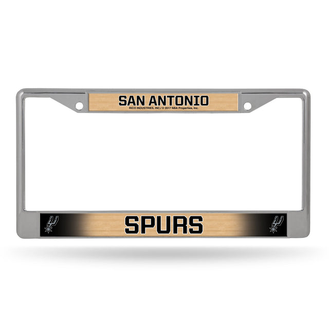 San Antonio Spurs License Plate Frame Chrome Printed Insert