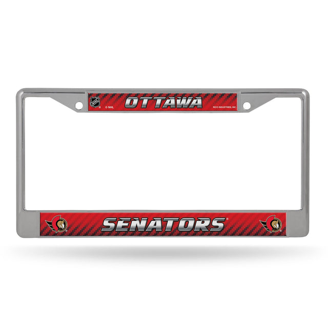 Ottawa Senators License Plate Frame Chrome Printed Insert