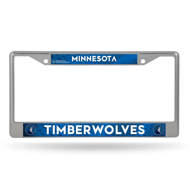 Minnesota Timberwolves License Plate Frame Chrome Printed Insert