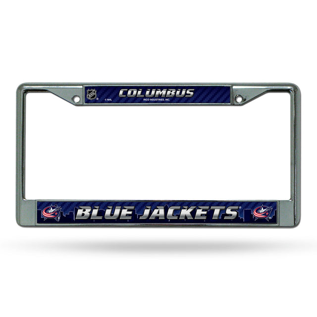 Columbus Blue Jackets License Plate Frame Chrome Printed Insert