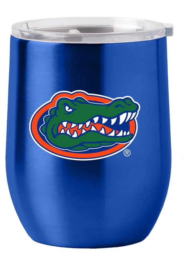 Vaso de viaje Florida Gators de acero inoxidable curvo de 16 oz