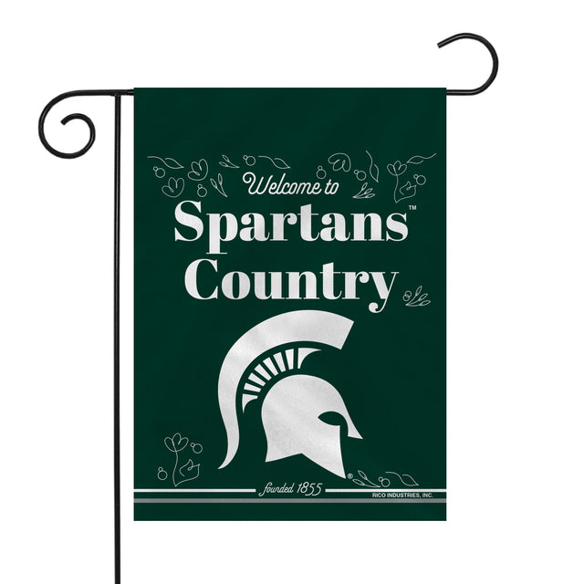 Bandera de jardín de doble cara de los Spartans del estado de Michigan