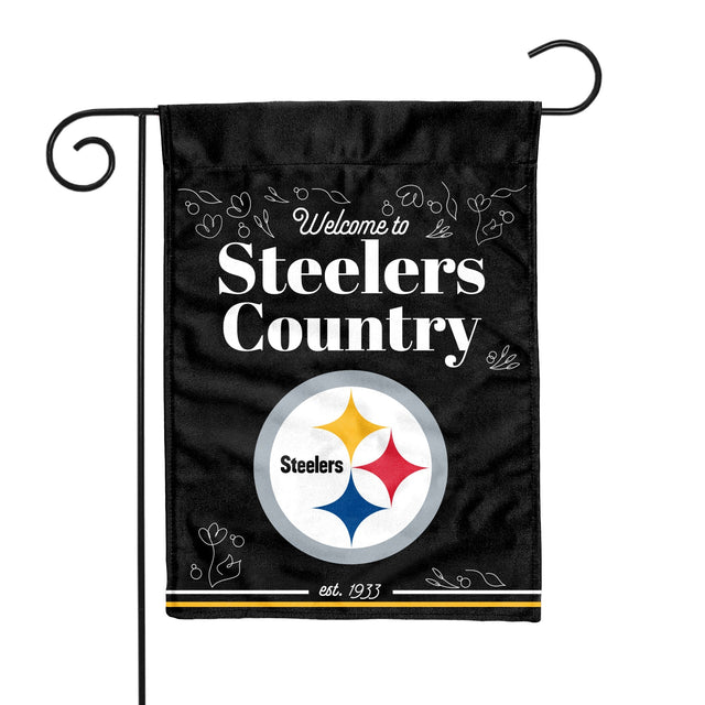 Bandera de jardín de doble cara de los Pittsburgh Steelers