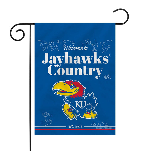 Bandera de jardín de doble cara de los Kansas Jayhawks