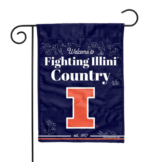 Bandera de jardín de doble cara de Illinois Fighting Illini