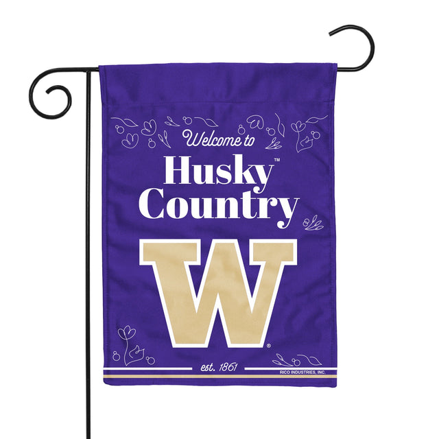 Bandera de jardín de doble cara de Washington Huskies