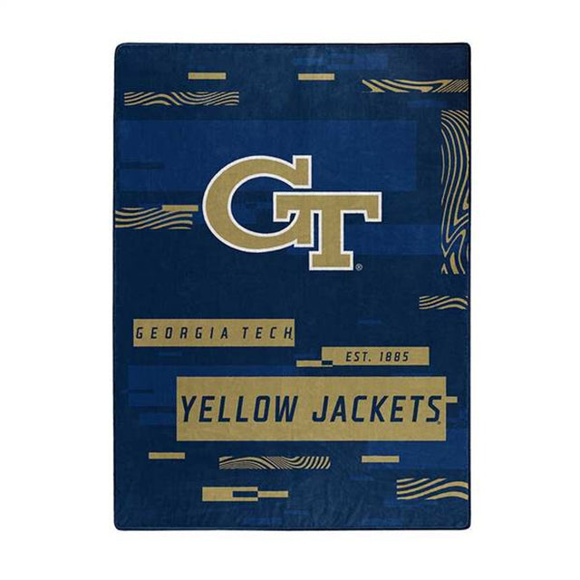 Manta de los Georgia Tech Yellow Jackets de 60 x 80 pulgadas, diseño digitalizado de Raschel