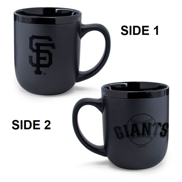 Taza de café de los Gigantes de San Francisco, 17 oz, color negro mate