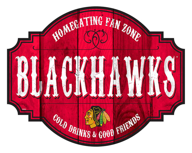 Letrero de madera de 12" de los Chicago Blackhawks Homegating Tavern