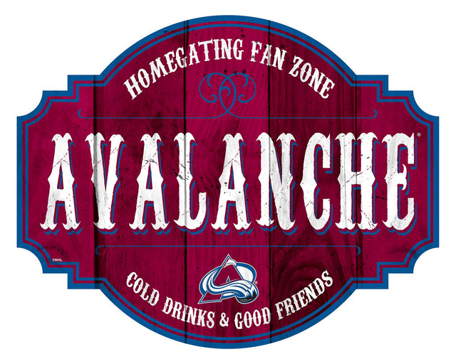 Letrero de madera de 12" con el lema "Colorado Avalanche" de Homegating Tavern