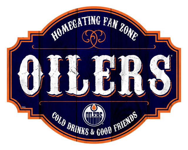 Letrero de madera de 12" de los Edmonton Oilers Homegating Tavern