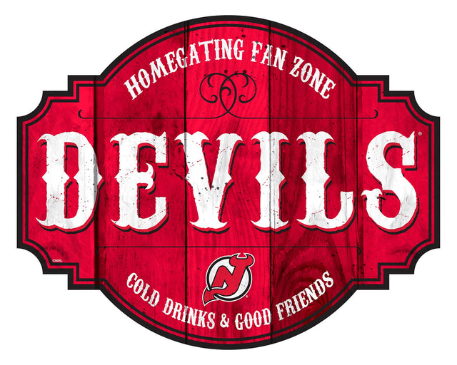 Letrero de madera de 12" de los New Jersey Devils Homegating Tavern