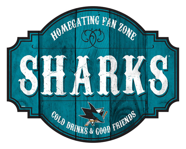 Letrero de madera de 12" de los San Jose Sharks Homegating Tavern