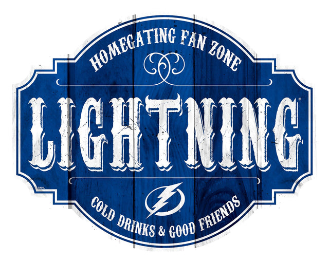 Tampa Bay Lightning Sign Wood 12" Homegating Tavern