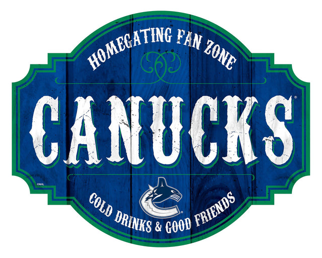 Letrero de madera de 12" de los Vancouver Canucks Homegating Tavern