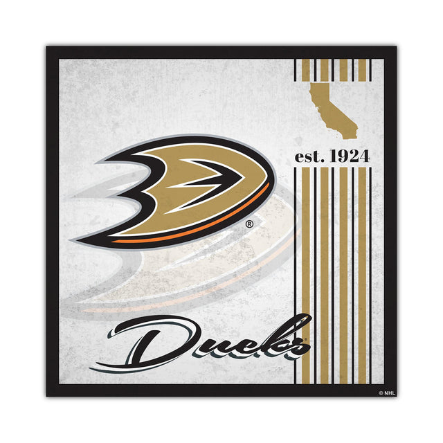 Letrero de madera de los Anaheim Ducks de 10 x 10 pulgadas con diseño de álbum