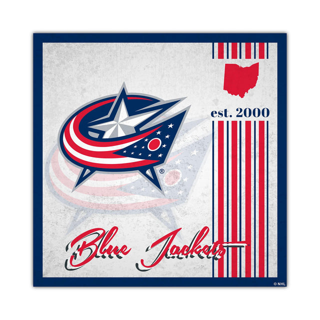 Cartel de madera de 10 x 10 de los Columbus Blue Jackets