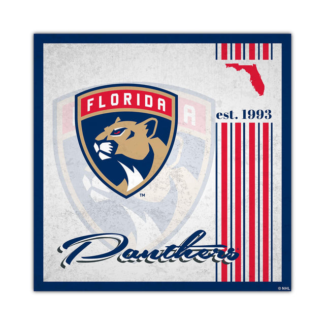 Letrero de madera de los Florida Panthers de 10 x 10 pulgadas con diseño de álbum