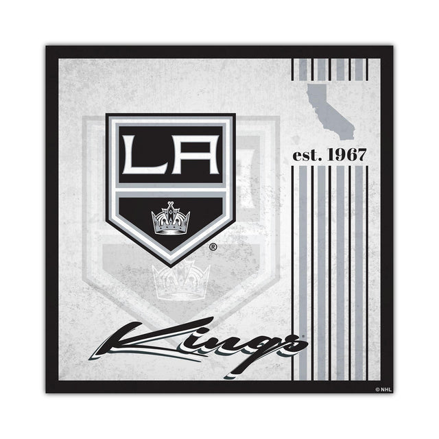 Letrero de madera de 10 x 10 de Los Angeles Kings con diseño de álbum