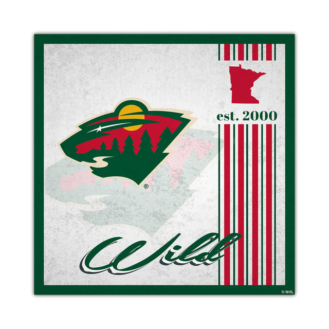 Álbum de madera con letrero de Minnesota Wild de 10 x 10 pulgadas