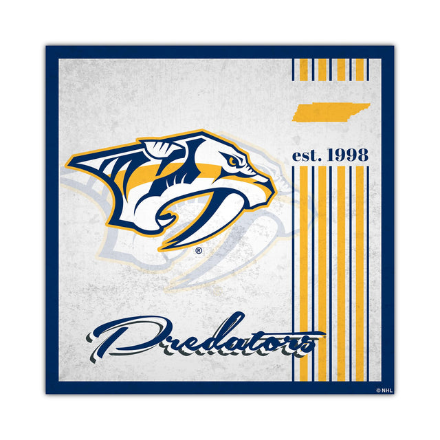 Cartel de madera de 10 x 10 de Nashville Predators con diseño de álbum