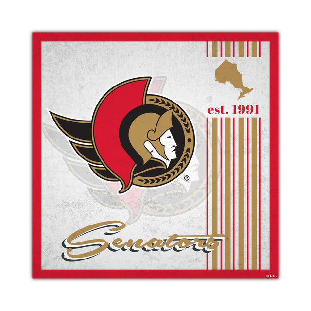 Diseño de álbum de madera de 10 x 10 con letrero de los Ottawa Senators