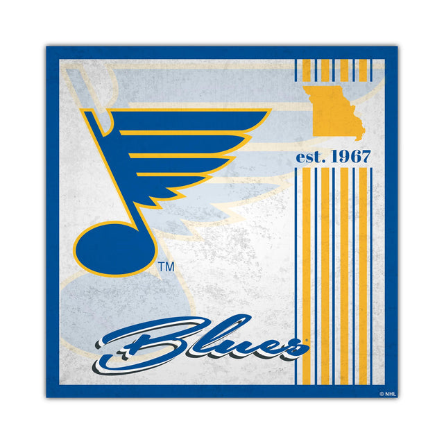 Letrero de madera de 10 x 10 de St. Louis Blues con diseño de álbum