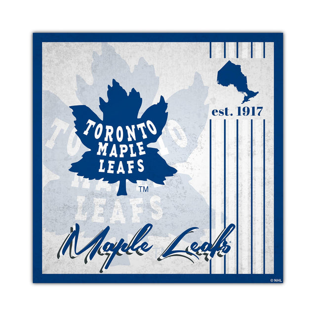 Letrero de madera de 10 x 10 de Toronto Maple Leafs con diseño de álbum