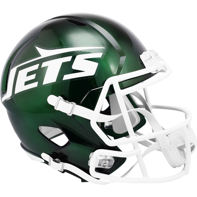 Réplica de casco Riddell de los New York Jets en tamaño completo, estilo Speed, alternativa para el campo, homenaje al legado de 2023